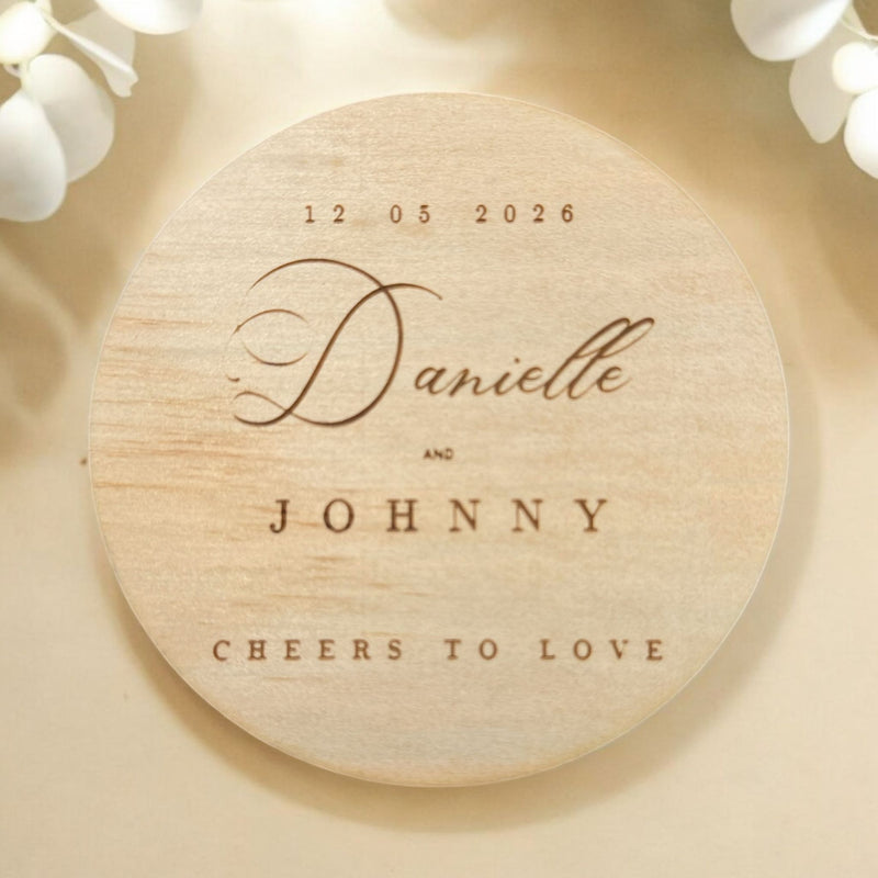 Engraved Wedding Coasters - Wooden or Acrylic