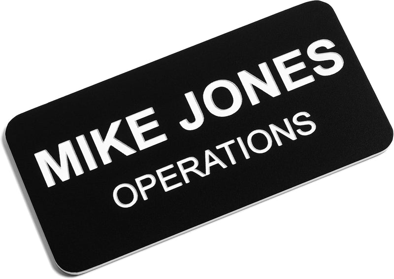 Custom Acrylic Name Badges - Personalised Acrylic Name Tag with 3 Lines of Custom Text and Magnet Backing 65mm x 25mm image 9