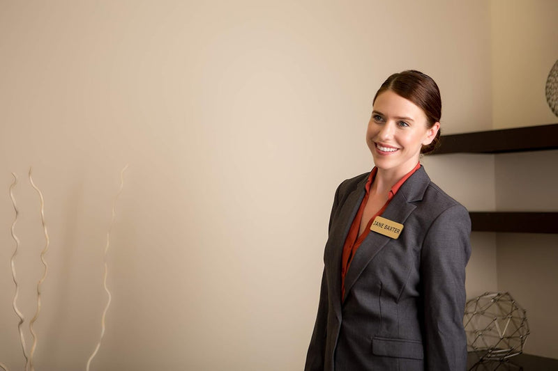 Custom Acrylic Name Badges - Personalised Acrylic Name Tag with 3 Lines of Custom Text and Magnet Backing 65mm x 25mm image 3