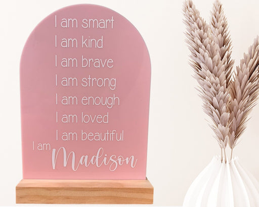 Personalised affirmations sign | Kids Affirmations Board